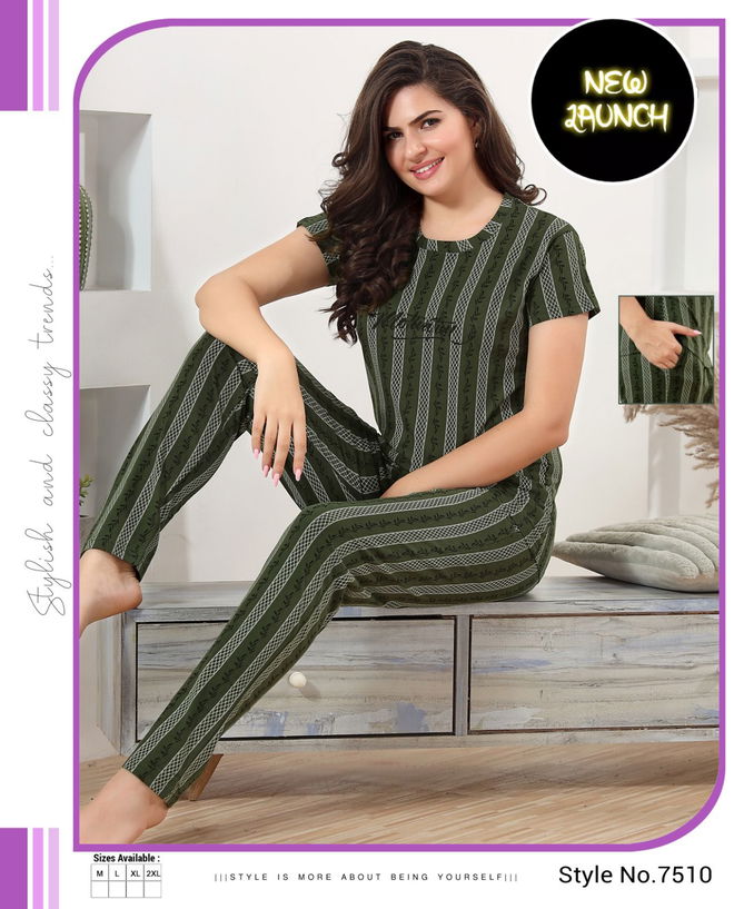 Summer Special Vol B 479 Printed Hosiery Cotton Night Suit
